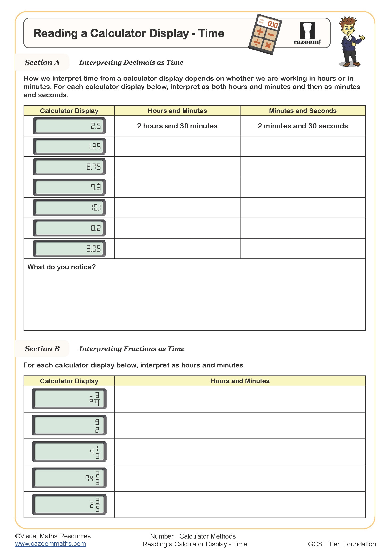 Calculator Display Time Worksheet Fun and Engaging PDF Worksheets