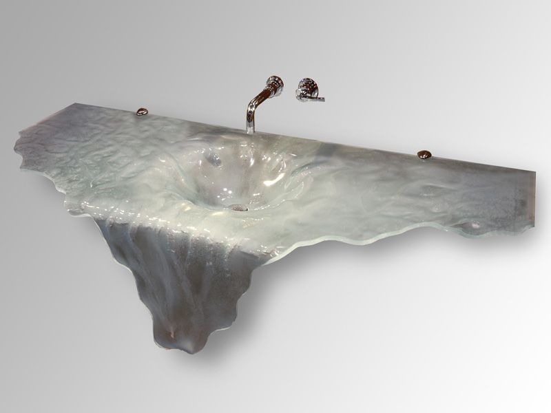 WALL MOUNT GLASS SINK "WATERFALL"(60") CBD Glass