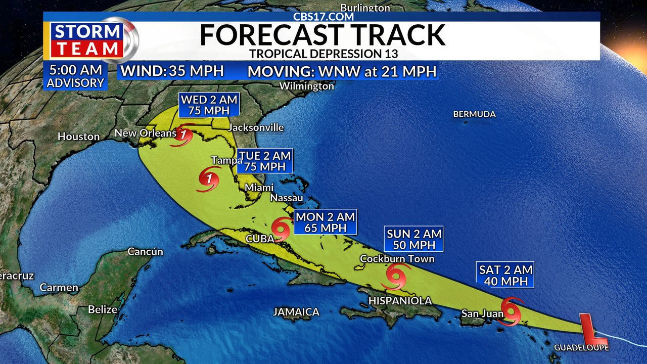 2 tropical storms expected to form at each end of Caribbean CBS 17