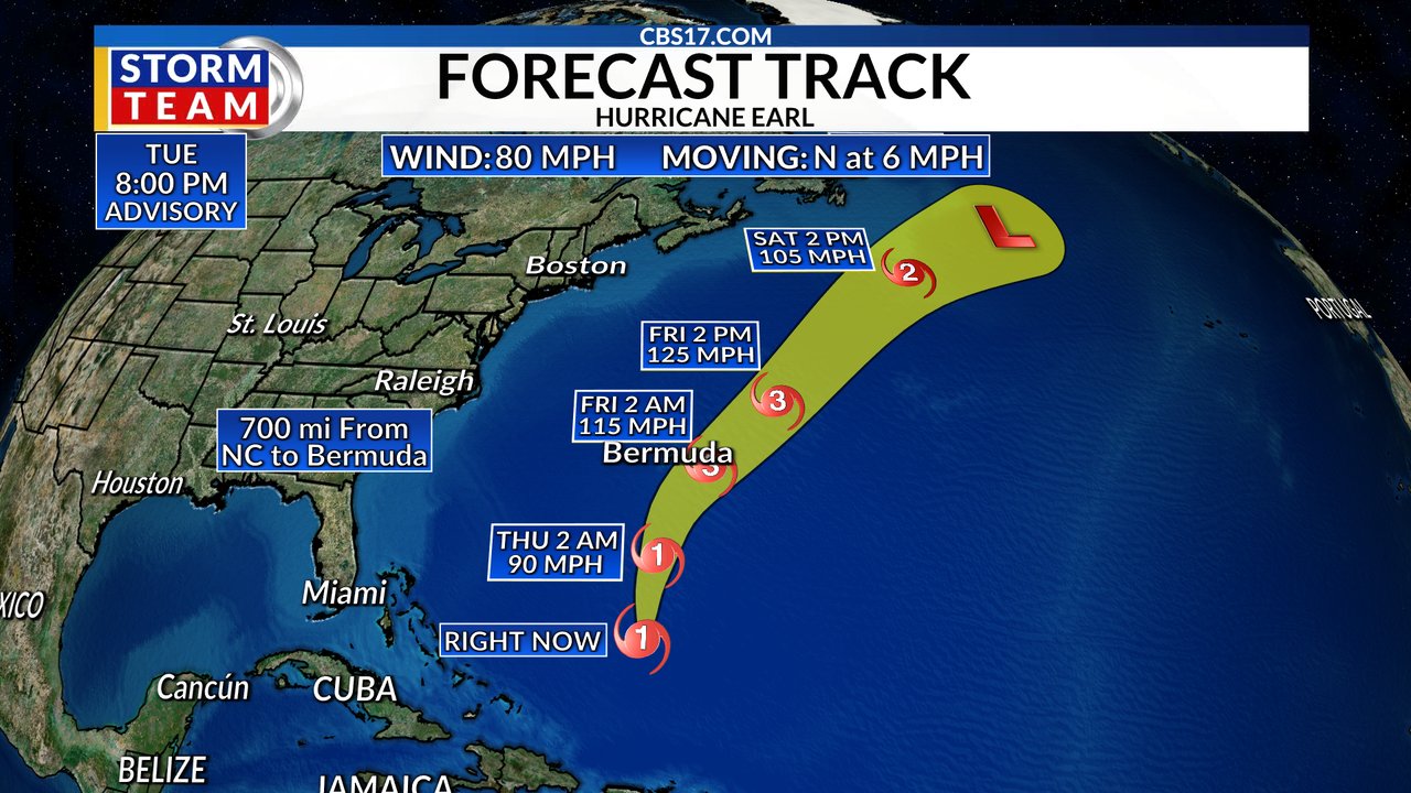 Earl 2nd hurricane of season in Atlantic