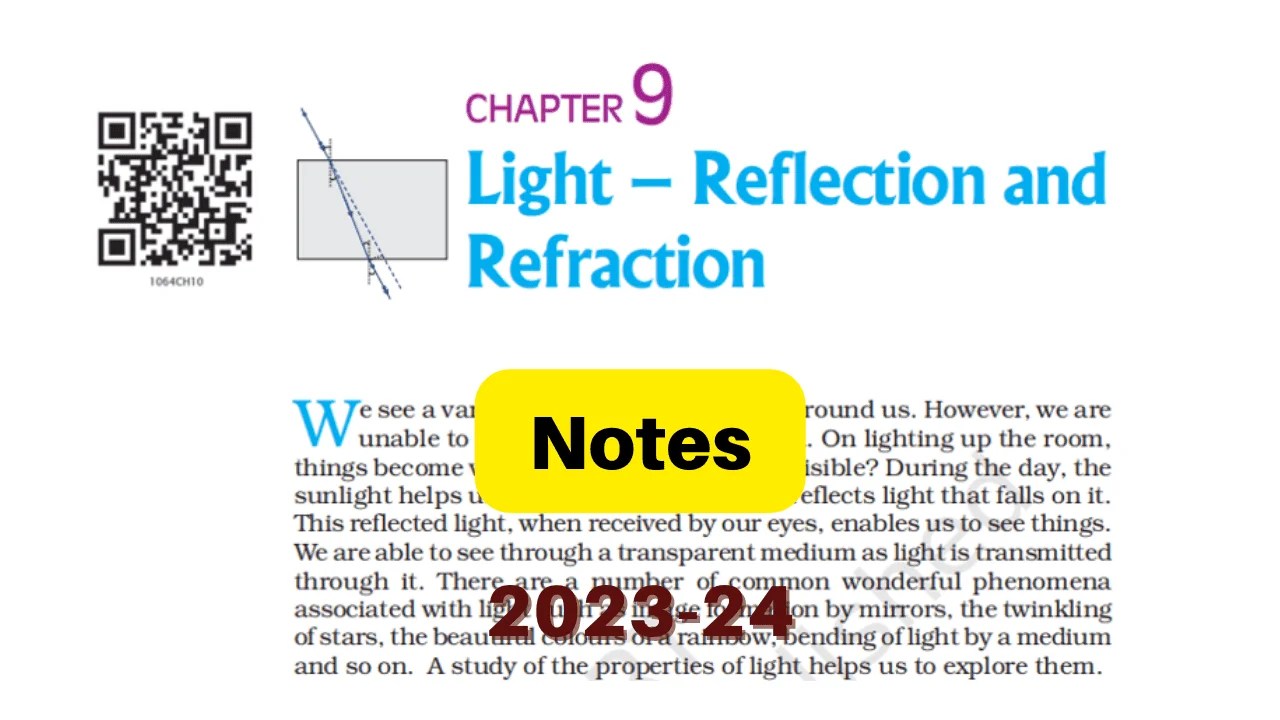 Class 10 Physics Light Reflection and Refraction Notes CBSE Guidance