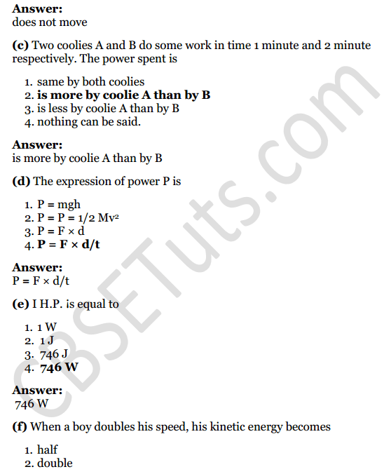 Selina Concise Physics Class 8 ICSE Solutions Chapter 4 Energy - CBSE Tuts