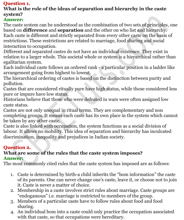 NCERT Solutions for Class 12 Sociology Chapter 3 Social Institutions