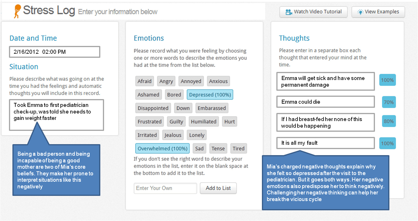 cbt homework assignments for depression