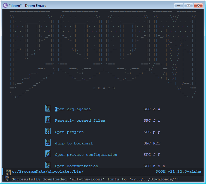 Install Doom Emacs on Windows • Chris Cammack's Mostly FreeBSD Notes