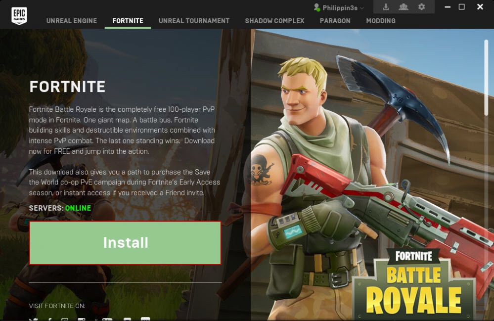 How to install “Fornite” game by Epic Games on ccboot