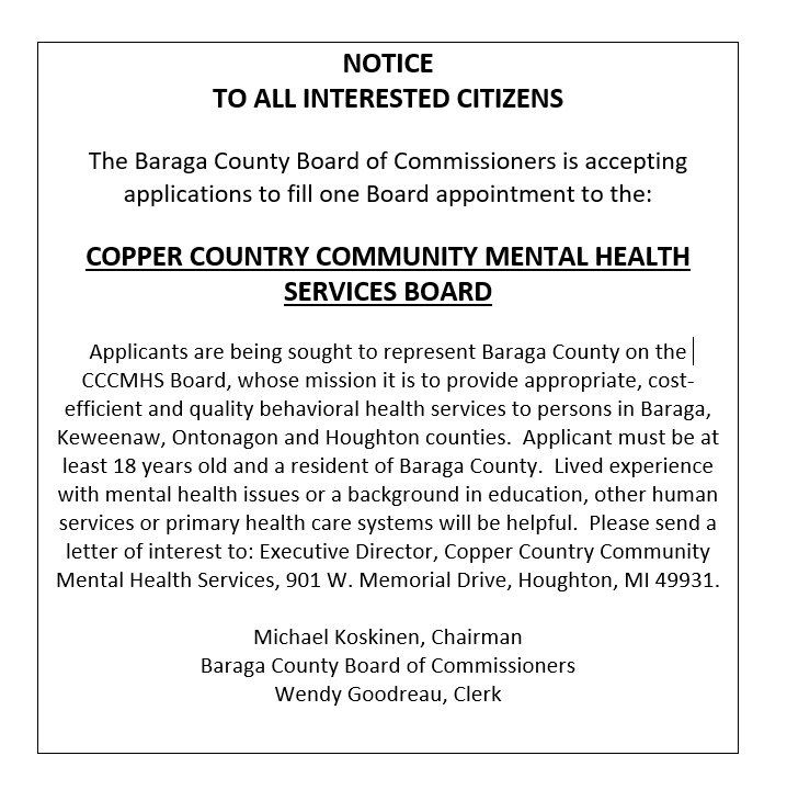 Copper Country Community Mental Health Serving Baraga, Houghton