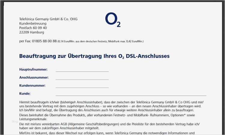 O2 Kündigung Dsl Vorlage Gut O2 Dsl Vertrag übertragen Das Wichtigste