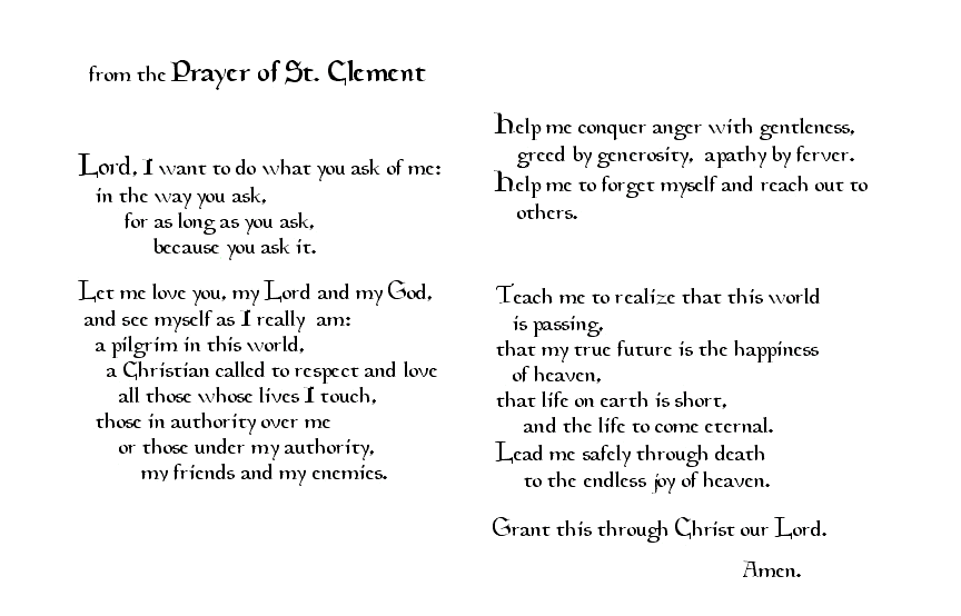 Prayer of St. Clement