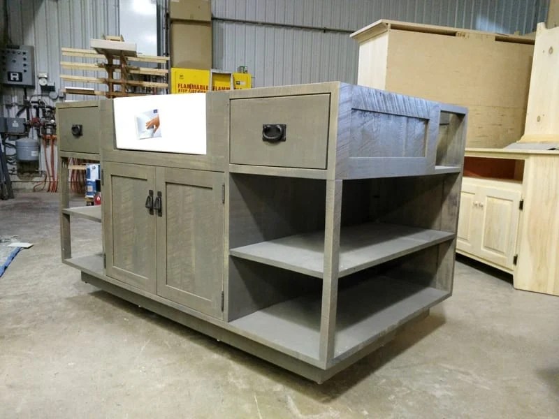 Rough Sawn Kitchen Island Country Charm Mennonite Furniture