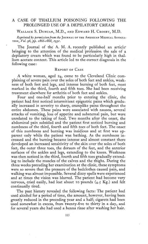 A Case of Thallium Poisoning Following the Prolonged use of a