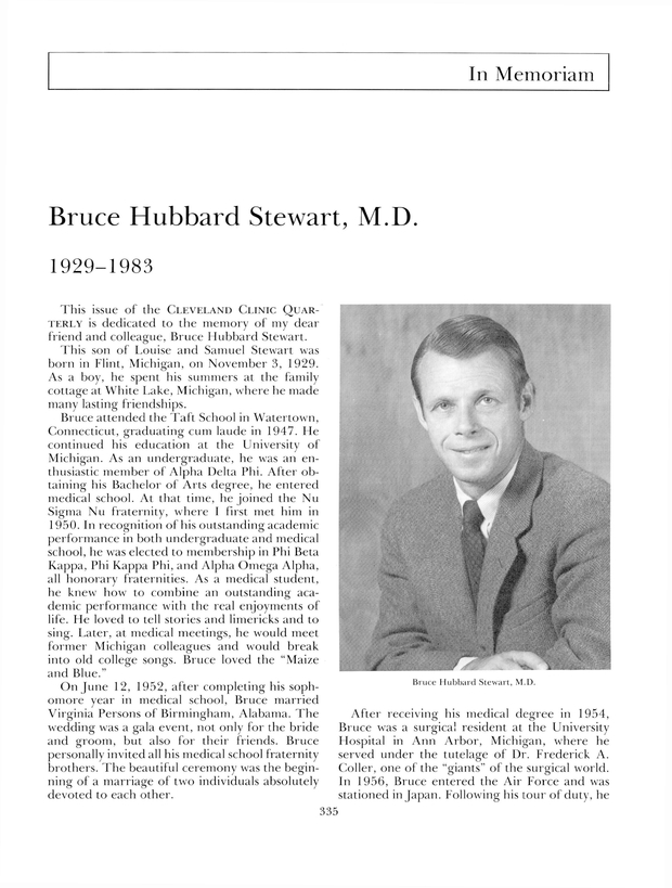Bruce Hubbard Stewart, M.D. Cleveland Clinic Journal of Medicine