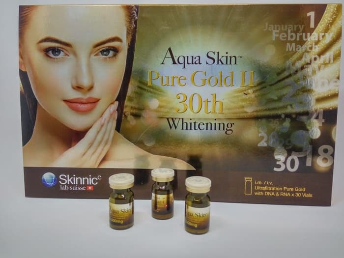 AQUA SKIN PURE GOLD II 30TH WHITENING GLUTATHIONE SKIN (SWISS) https