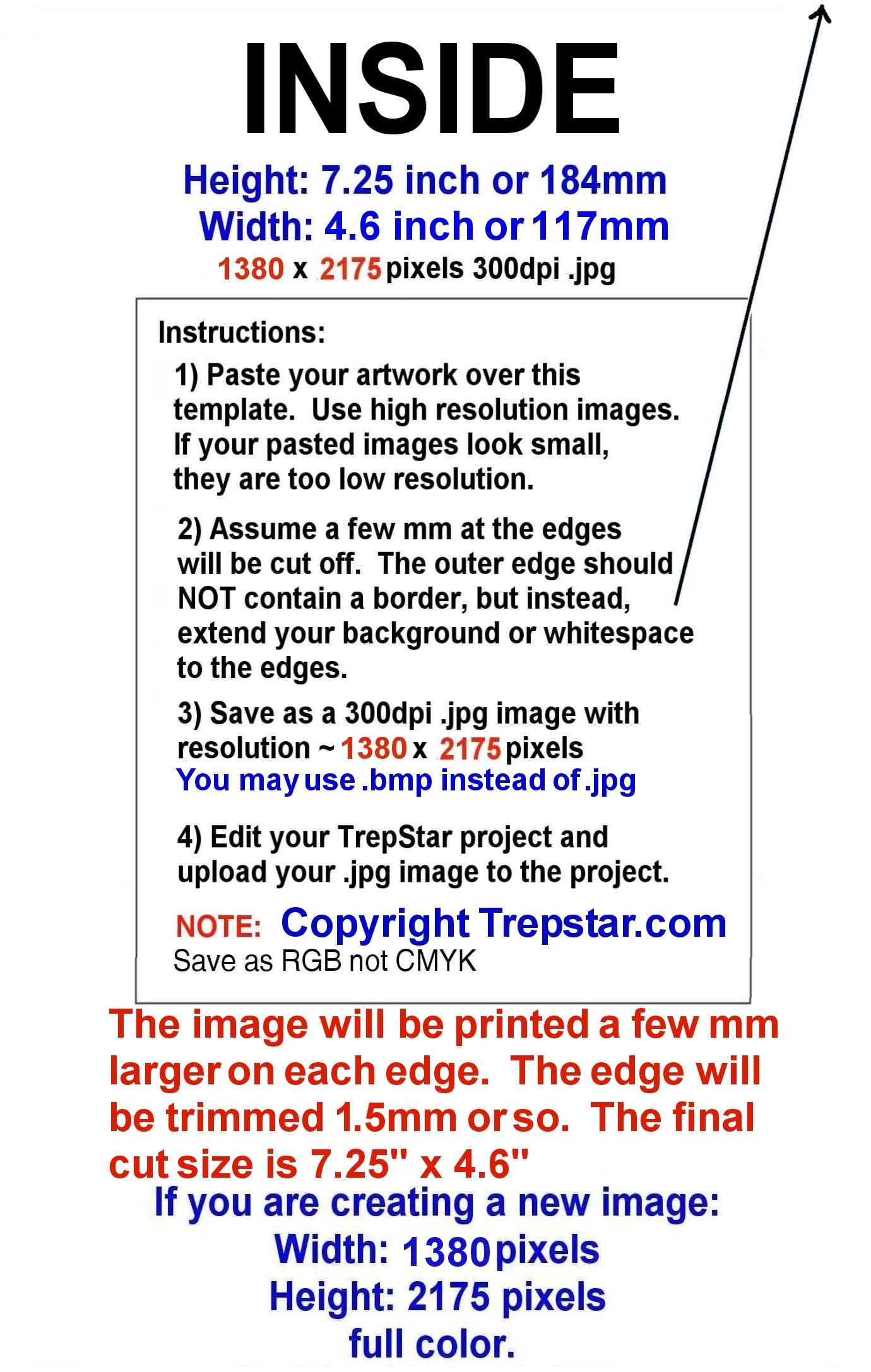 TrepStar Artwork templates with dimensions for cd/dvd disc, cd case