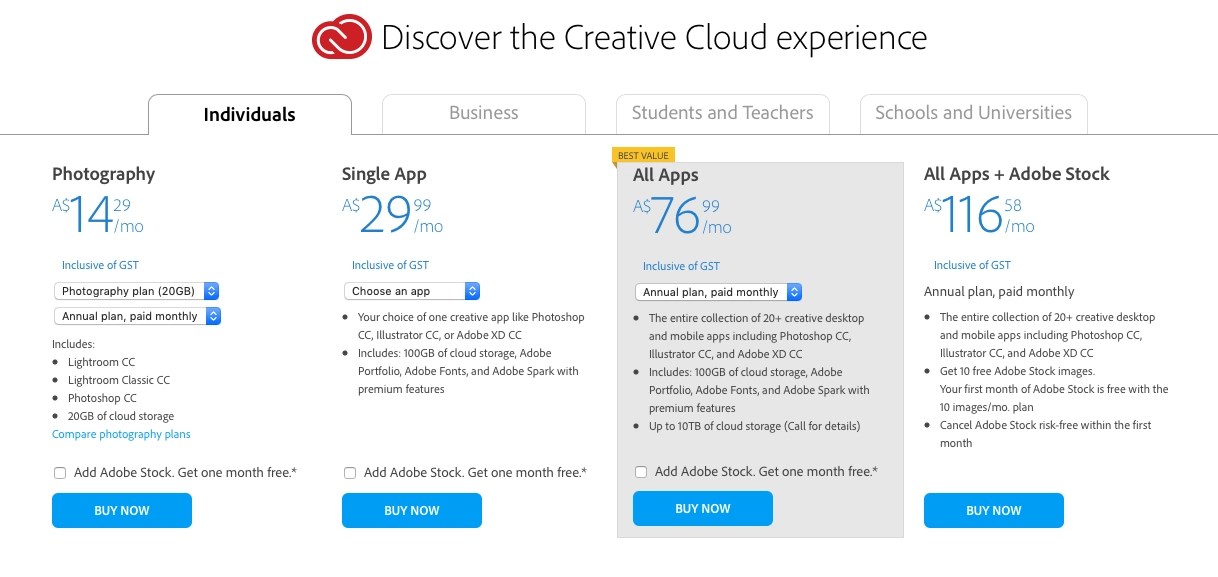 Adobe Creative Cloud Sydney Melbourne Brisbane & Online