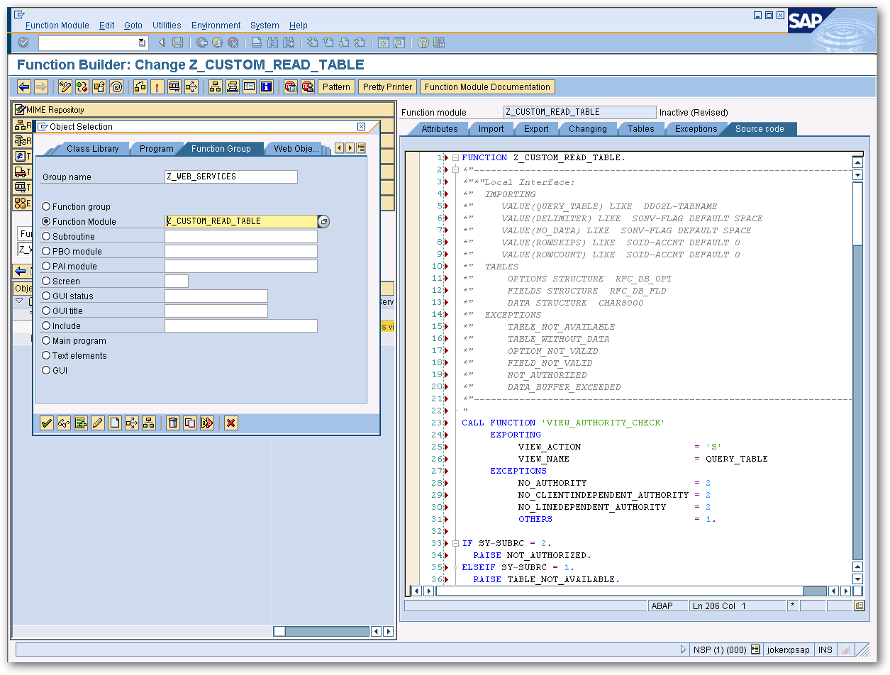 Design a Custom SAP Function Module to Circumvent RFC_READ_TABLE Limitations