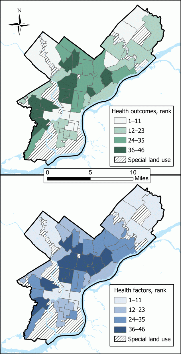 Constructing WithinCity Neighborhood Health Rankings in Philadelphia