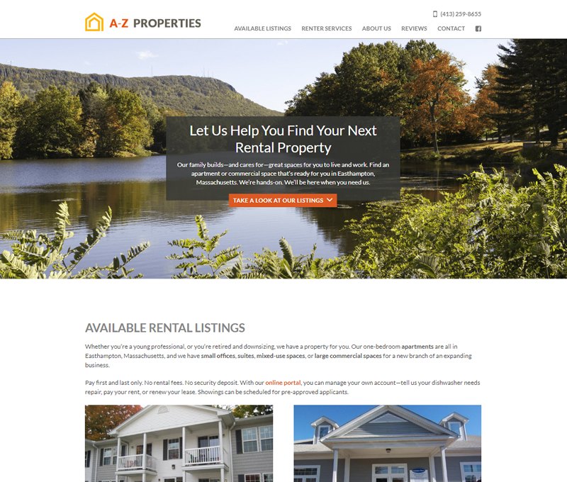 cdeVision Site Launch AZ Rental Properties of Easthampton, MA