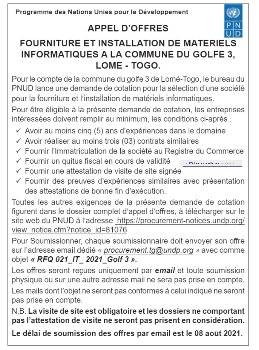 Postes Les Nations Unies en RD Congo