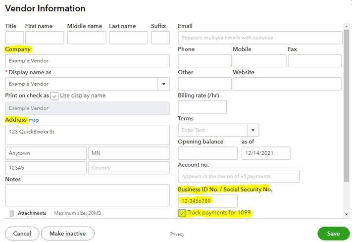 List Of 1099 Vendors In Qb 2023 1099 Vendor List - Quickbooks Online - Cds
