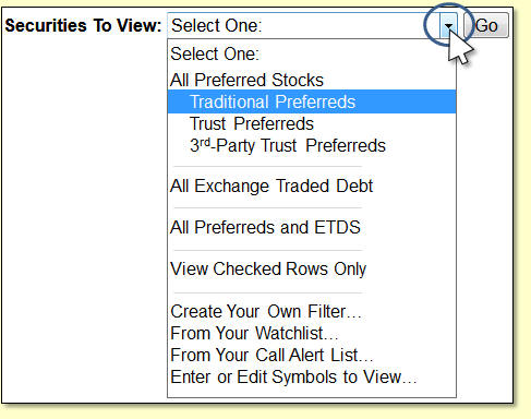 Preferred Stock List Database Example