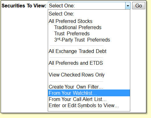 Example: Preferred Stock List Database