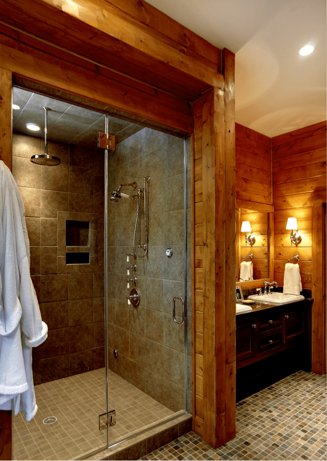Log Cabin Master Bathrooms