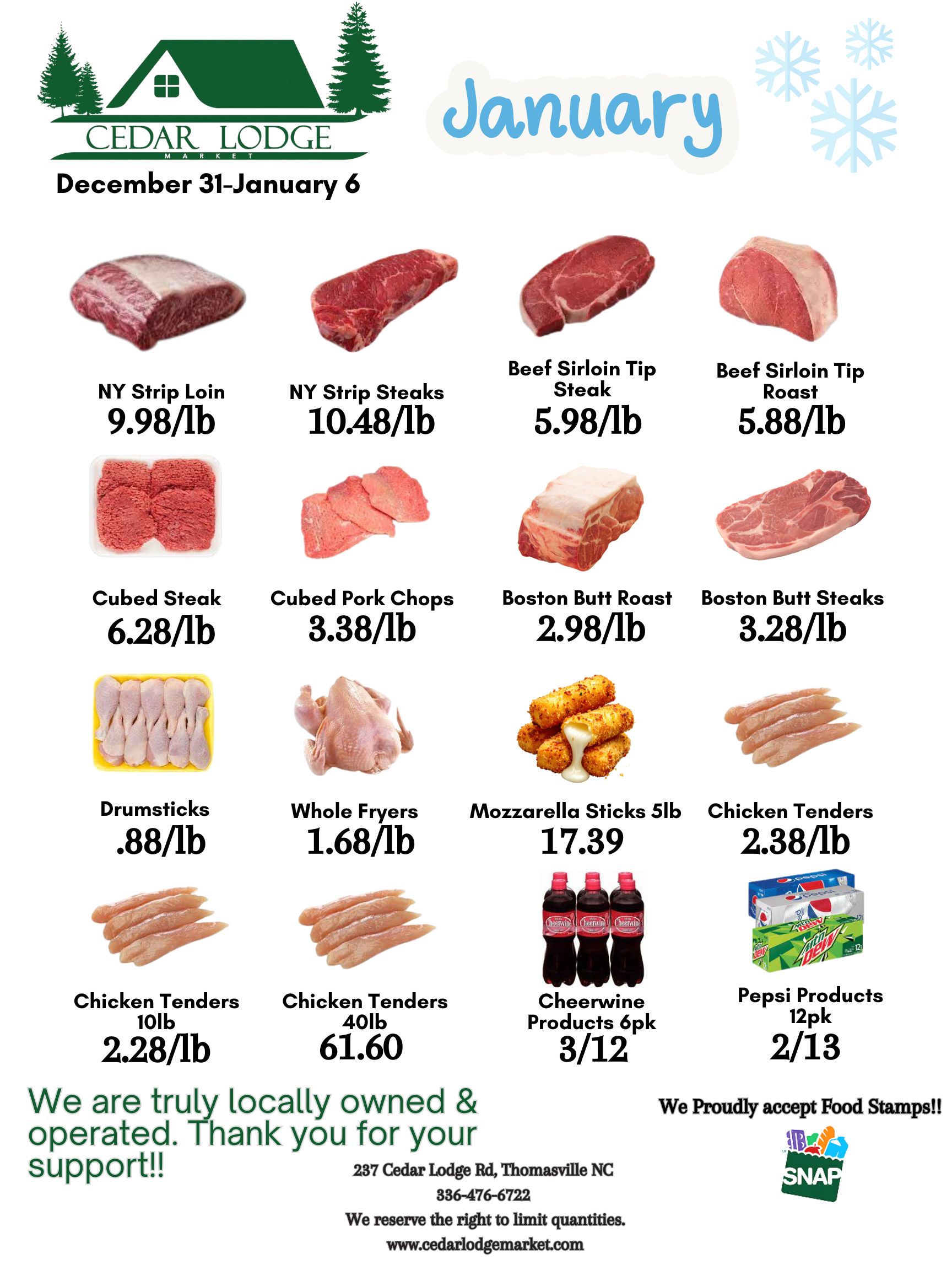 Cedar Lodge Market Thomasville, NC Our Weekly Sales Flyer