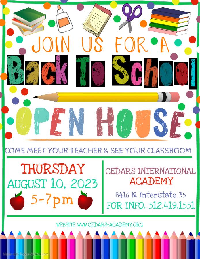 Cedars Back To School Open House Cedars International Academy Schools