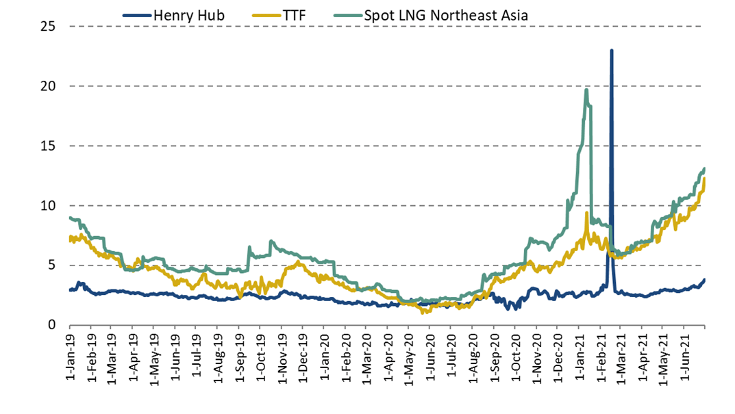 Quarterly report Q2 2021 International natural gas prices Cedigaz