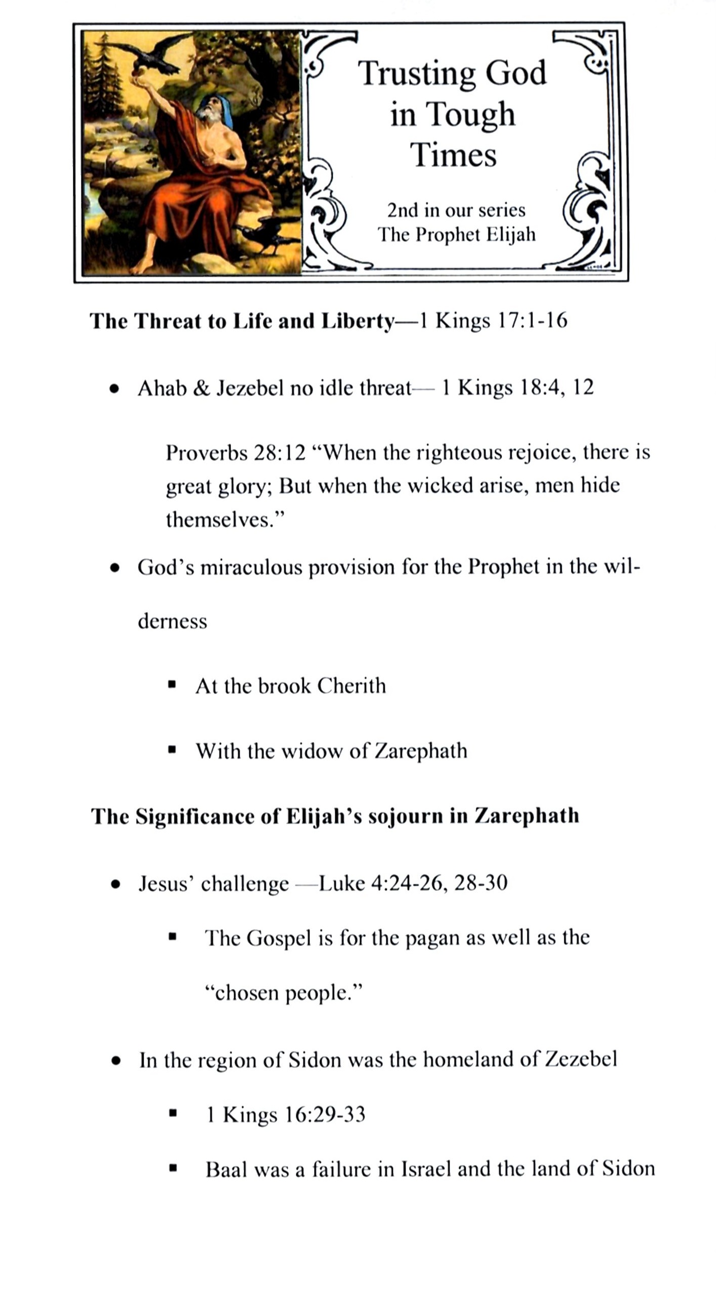 CEFC The Prophet Elijah Sermon Series Page