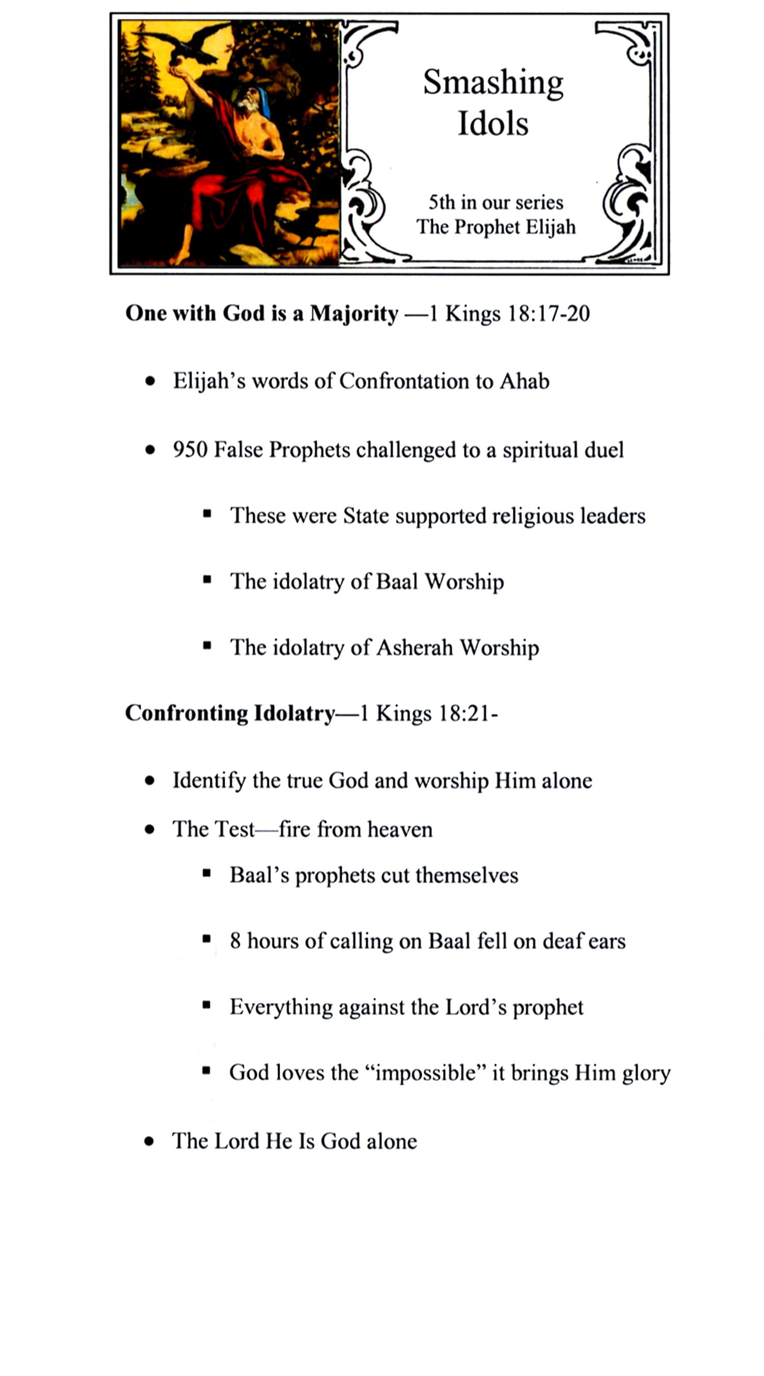 CEFC The Prophet Elijah Sermon Series Page