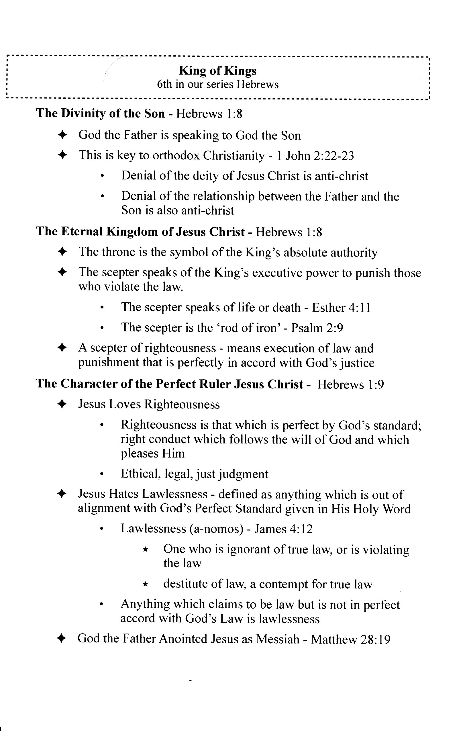 CEFC Hebrews Sermon Series