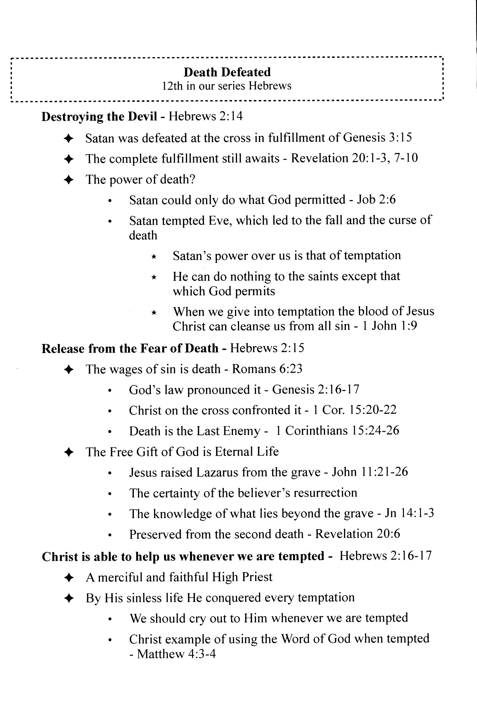 CEFC Hebrews Sermon Series