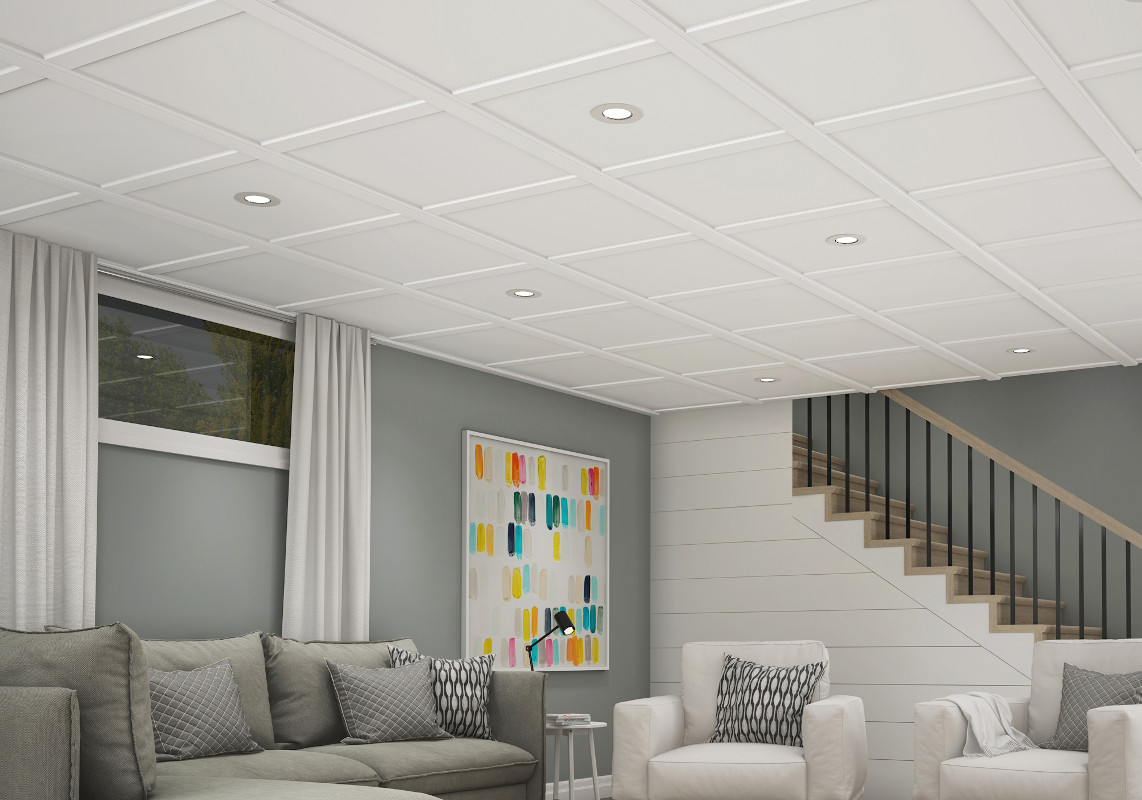 Living Room Ceiling Tiles Elegant coffered ceilings are one of many