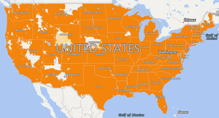 Cellular Cellular Coverage Comparison