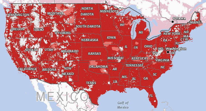 Verizon 4g Lte Coverage Map Cellular 4G Coverage Comparison