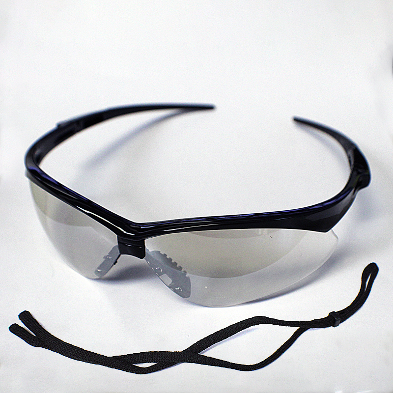 Nemesis Clear Mirror Safety Glasses with Black Frames