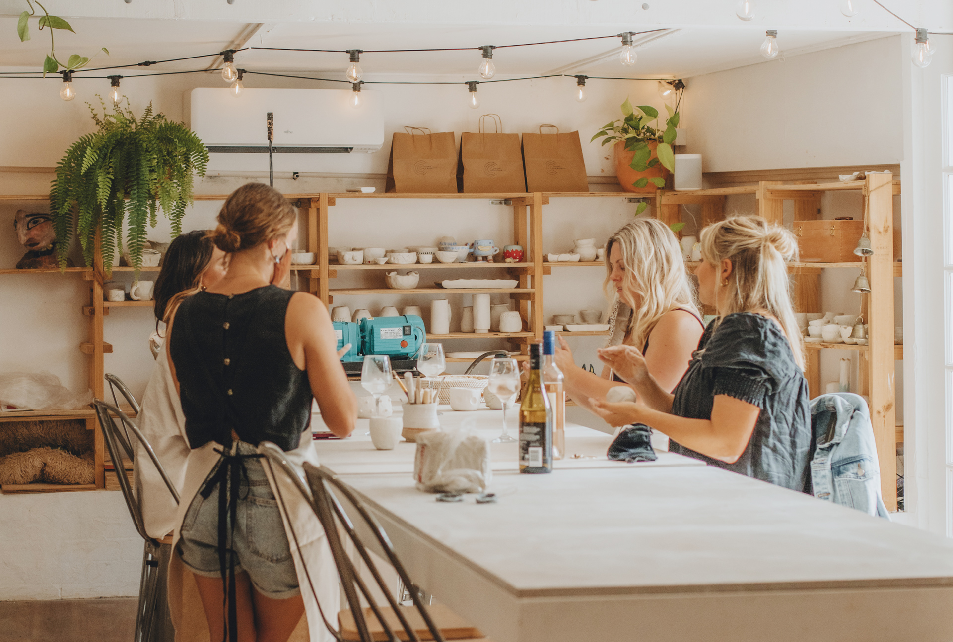 Group Pottery Class Centered Ceramics