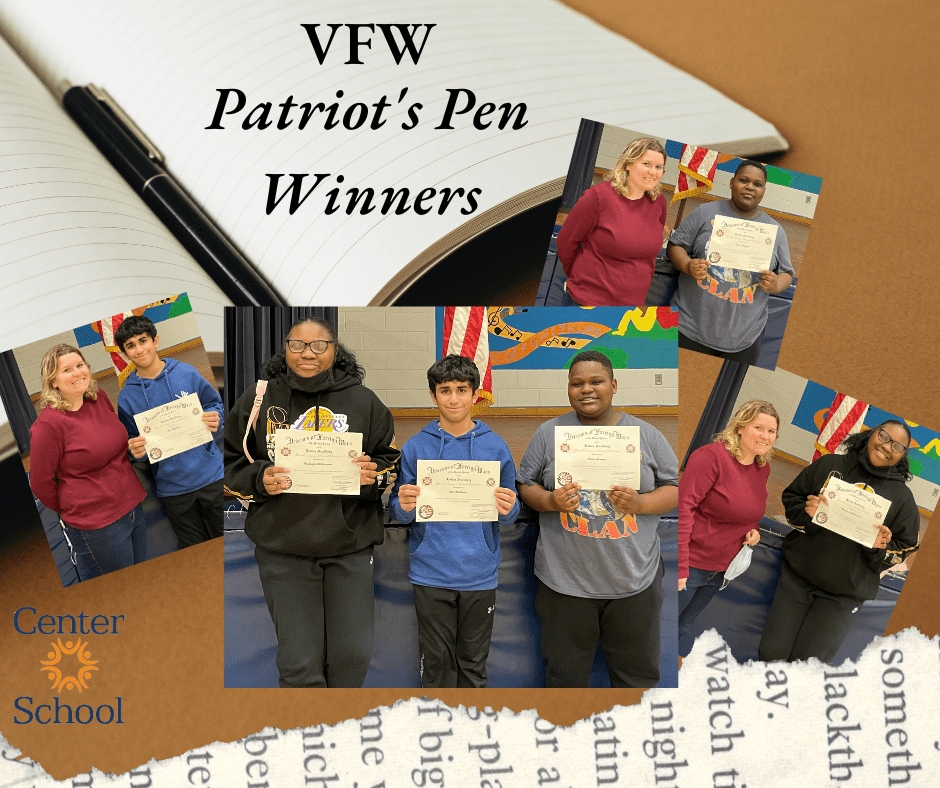 Students win awards in VFW Patriots Pen Contest Center School