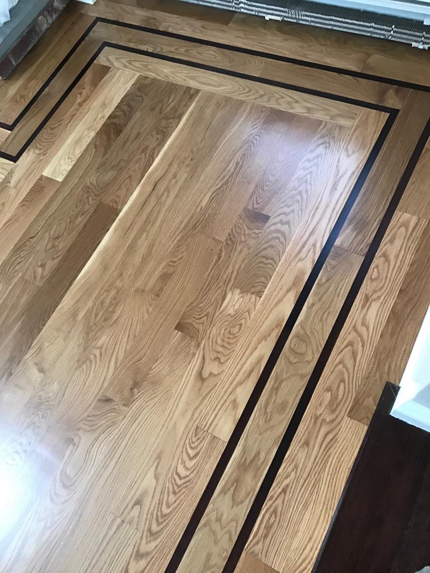 4" White Oak with 1" Walnut Inlay Central Mass Hardwood Inc.