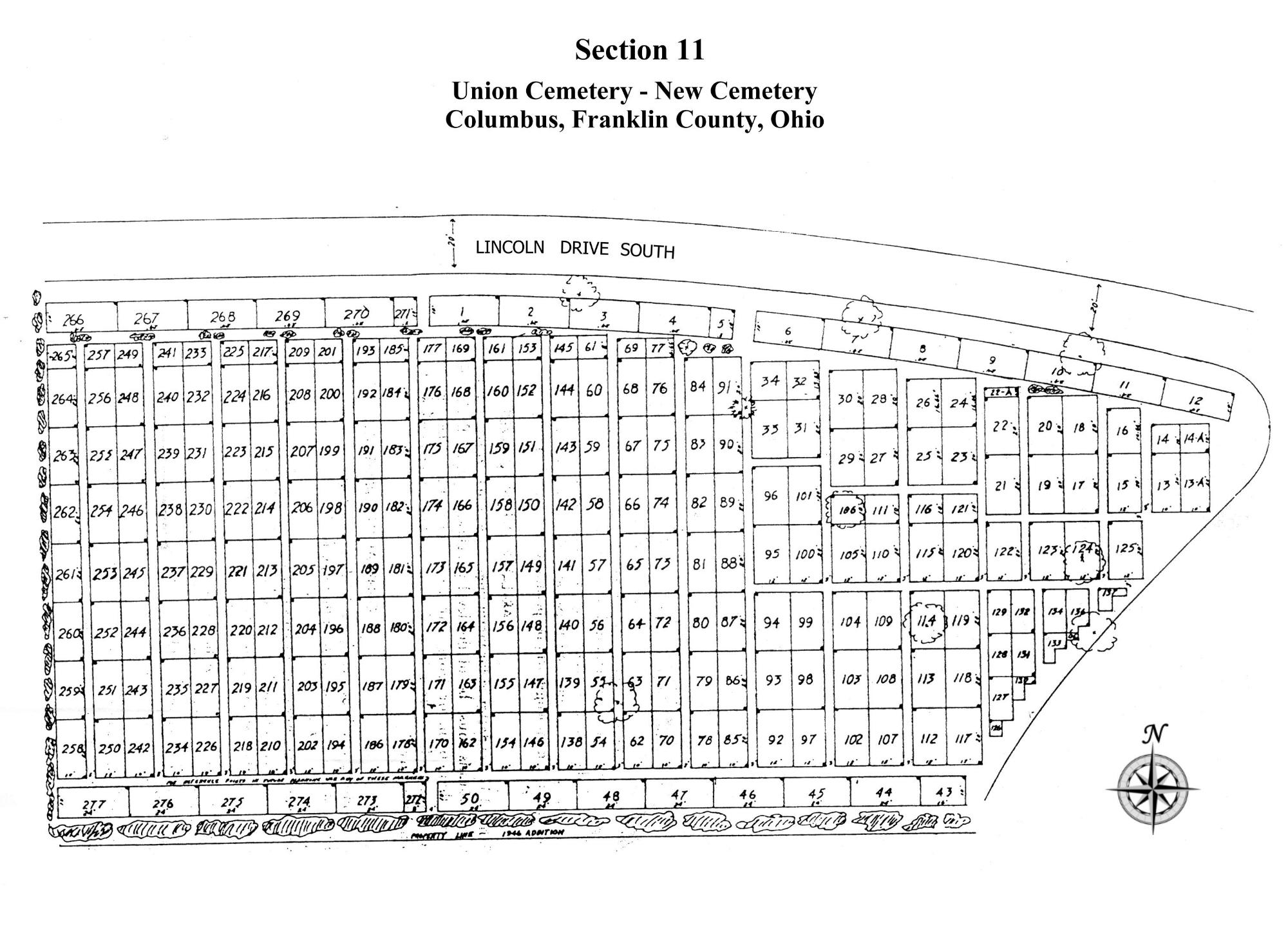 Union Cemetery Section 11 Map