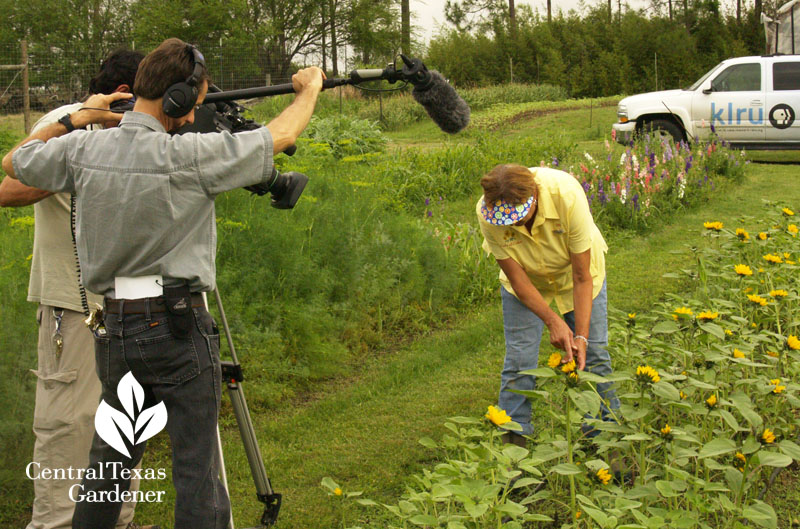KLRU taping Rita Anders Cuts of Color flower farm