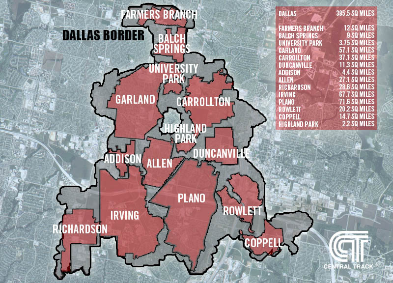 Is Dallas Mostly Made Up of Suburbs? Central Track