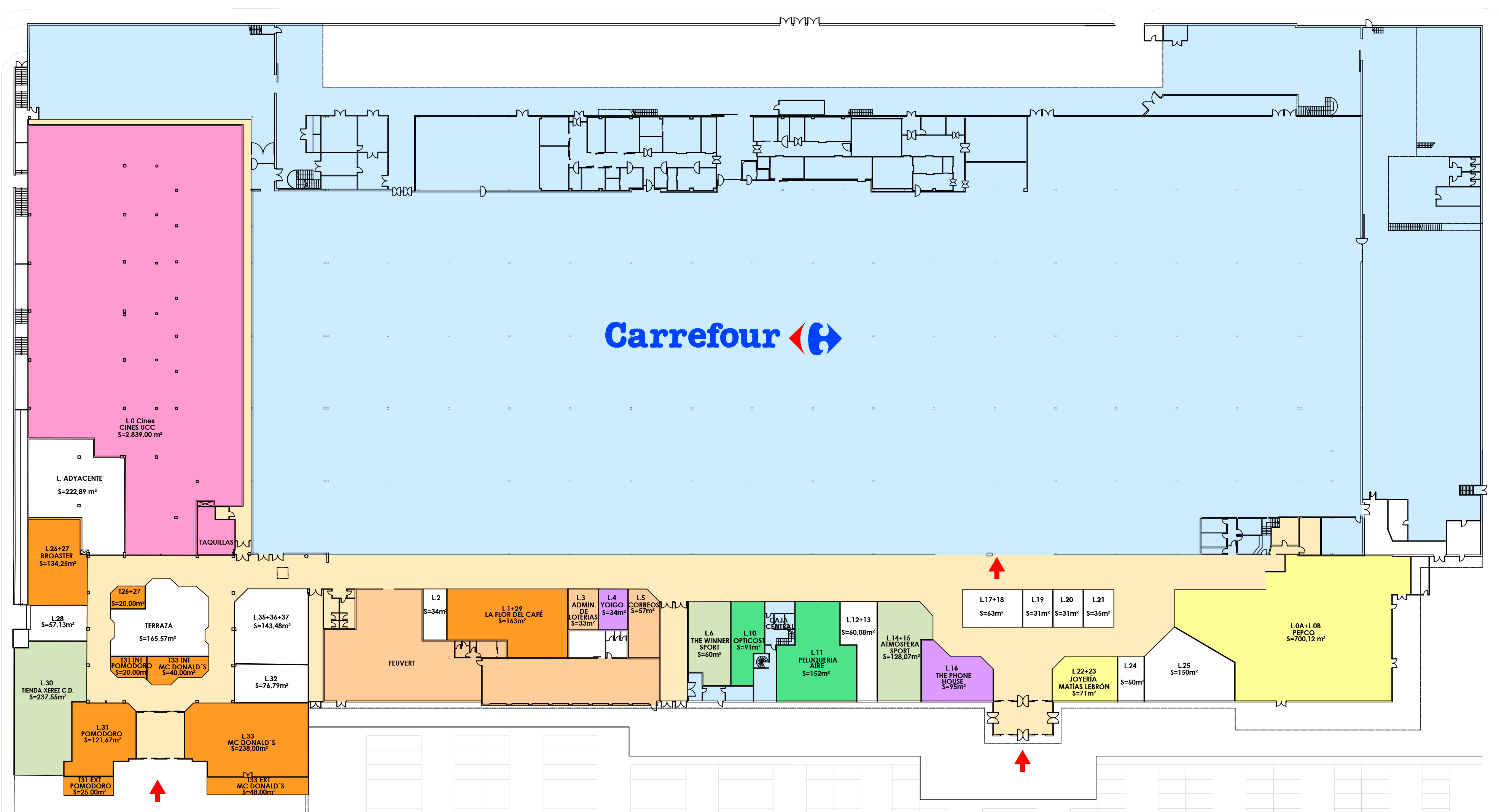 Plano del Centro CC Carrefour Jerez Sur