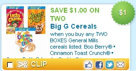 Printable Coupon: $1/2 General Mills Cereals - Centsable Momma