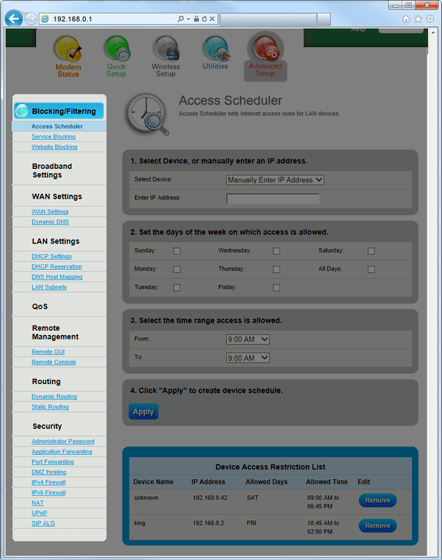 Advanced Modem Setup CenturyLink