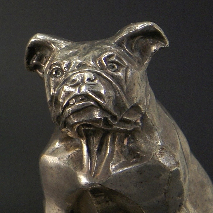 ART DECO I.Rochard Metal Cat and Dog Bookends