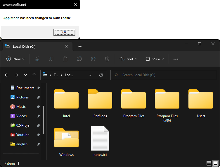 Pure Dark Theme Tool For WindowsV2 / Use True Black Theme