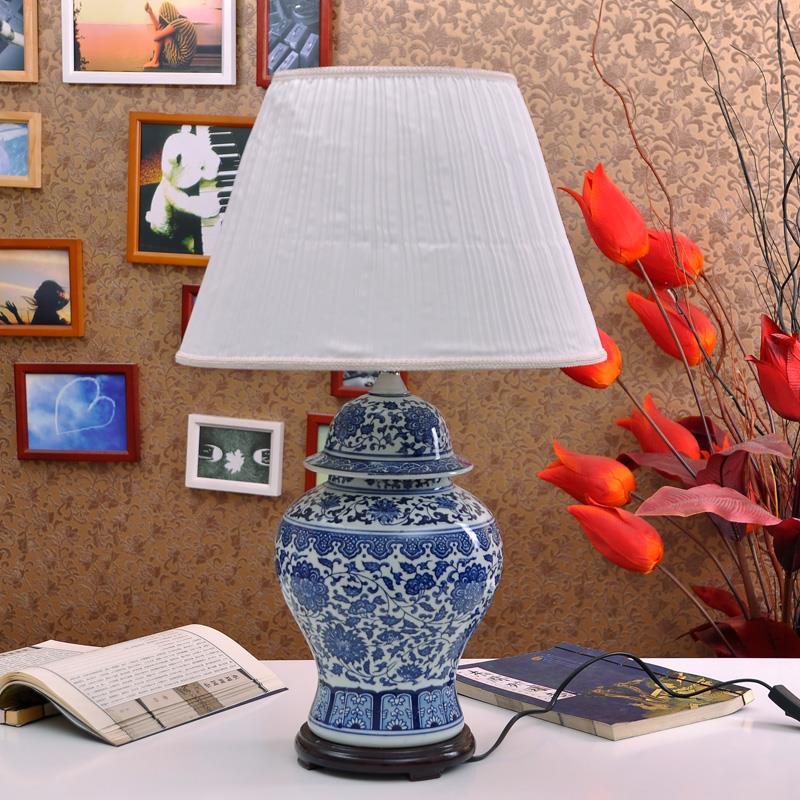 TYLP26 Chinese Blue and White Ceramic Lamp Jingdezhen Shengjiang